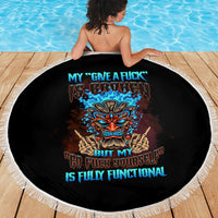 My Give A F Tiki Skull Beach Blanket - Wonder Print Shop
