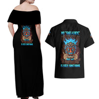 My Give A F Tiki Skull Couples Matching Off Shoulder Maxi Dress and Hawaiian Shirt - Wonder Print Shop