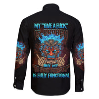 My Give A F Tiki Skull Family Matching Off Shoulder Long Sleeve Dress and Hawaiian Shirt - Wonder Print Shop