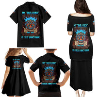 My Give A F Tiki Skull Family Matching Puletasi Dress and Hawaiian Shirt - Wonder Print Shop