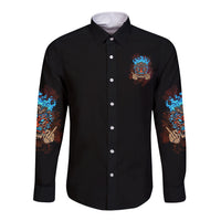 My Give A F Tiki Skull Long Sleeve Button Shirt - Wonder Print Shop