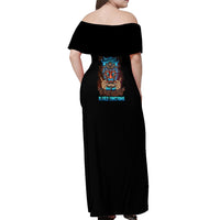 My Give A F Tiki Skull Off Shoulder Maxi Dress - Wonder Print Shop
