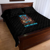 My Give A F Tiki Skull Quilt Bed Set - Wonder Print Shop