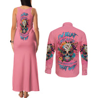 I'm Blunt Because God Rolled Me Couples Matching Tank Maxi Dress and Long Sleeve Button Shirt - Wonder Print Shop