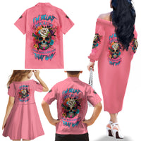 I'm Blunt Because God Rolled Me Family Matching Off Shoulder Long Sleeve Dress and Hawaiian Shirt - Wonder Print Shop