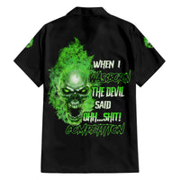 When I Was Born Skull Family Matching Off Shoulder Long Sleeve Dress and Hawaiian Shirt - Wonder Print Shop