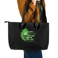 When I Was Born Skull Leather Tote Bag - Wonder Print Shop