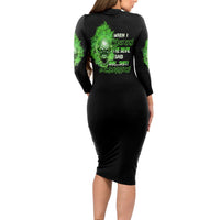 When I Was Born Skull Long Sleeve Bodycon Dress - Wonder Print Shop