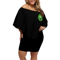 When I Was Born Skull Off Shoulder Short Dress - Wonder Print Shop