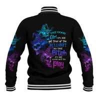 The Good Girl In Me Got Tired Skull Witch Halloween Baseball Jacket - Wonder Print Shop