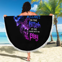 The Good Girl In Me Got Tired Skull Witch Halloween Beach Blanket - Wonder Print Shop