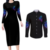 The Good Girl In Me Got Tired Skull Witch Halloween Couples Matching Long Sleeve Bodycon Dress and Long Sleeve Button Shirt - Wonder Print Shop