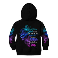 The Good Girl In Me Got Tired Skull Witch Halloween Kid Hoodie - Wonder Print Shop