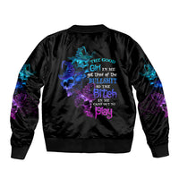 The Good Girl In Me Got Tired Skull Witch Halloween Sleeve Zip Bomber Jacket - Wonder Print Shop