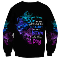 The Good Girl In Me Got Tired Skull Witch Halloween Sweatshirt - Wonder Print Shop