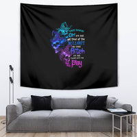 The Good Girl In Me Got Tired Skull Witch Halloween Tapestry - Wonder Print Shop