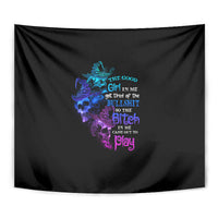 The Good Girl In Me Got Tired Skull Witch Halloween Tapestry - Wonder Print Shop