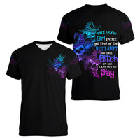 The Good Girl In Me Got Tired Skull Witch Halloween Women V Neck T Shirt - Wonder Print Shop