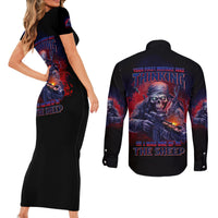 Your First Mistake Was Thinking Couples Matching Short Sleeve Bodycon Dress and Long Sleeve Button Shirt - Wonder Print Shop