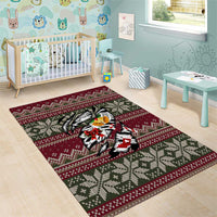 Skeleton Candy Cane Christmas Area Rug Xmas Holiday Patterns - Wonder Print Shop