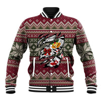 Skeleton Candy Cane Christmas Baseball Jacket Xmas Holiday Patterns - Wonder Print Shop