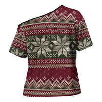 Skeleton Candy Cane Christmas Cross Shoulder Shirt Xmas Holiday Patterns - Wonder Print Shop