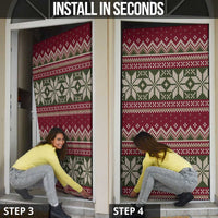 Skeleton Candy Cane Christmas Door Cover Xmas Holiday Patterns - Wonder Print Shop