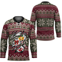 Skeleton Candy Cane Christmas Hockey Jersey Xmas Holiday Patterns - Wonder Print Shop