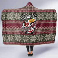 Skeleton Candy Cane Christmas Hooded Blanket Xmas Holiday Patterns - Wonder Print Shop