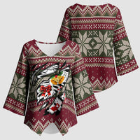 Skeleton Candy Cane Christmas Kimono Sleeve Blouse Xmas Holiday Patterns - Wonder Print Shop