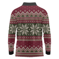 Skeleton Candy Cane Christmas Long Sleeve Polo Shirt Xmas Holiday Patterns - Wonder Print Shop