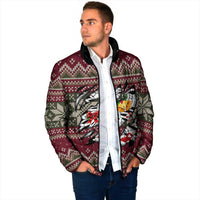Skeleton Candy Cane Christmas Padded Jacket Xmas Holiday Patterns - Wonder Print Shop