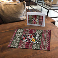 Skeleton Candy Cane Christmas Puzzle Xmas Holiday Patterns - Wonder Print Shop