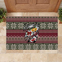 Skeleton Candy Cane Christmas Rubber Doormat Xmas Holiday Patterns - Wonder Print Shop