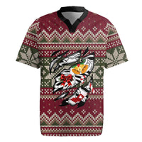 Skeleton Candy Cane Christmas Rugby Jersey Xmas Holiday Patterns - Wonder Print Shop