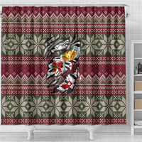 Skeleton Candy Cane Christmas Shower Curtain Xmas Holiday Patterns - Wonder Print Shop