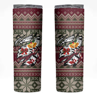 Skeleton Candy Cane Christmas Skinny Tumbler Xmas Holiday Patterns - Wonder Print Shop