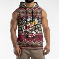 Skeleton Candy Cane Christmas Sleeveless Hoodie Xmas Holiday Patterns - Wonder Print Shop