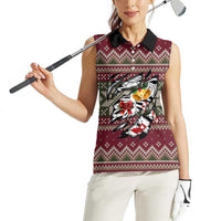 Skeleton Candy Cane Christmas Women Sleeveless Polo Shirt Xmas Holiday Patterns - Wonder Print Shop