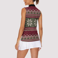 Skeleton Candy Cane Christmas Women Sleeveless Polo Shirt Xmas Holiday Patterns - Wonder Print Shop
