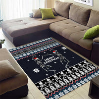 Skeleton Merry Creepmas Christmas Area Rug Xmas Holiday Patterns - Wonder Print Shop