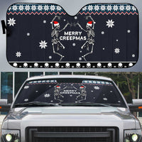 Skeleton Merry Creepmas Christmas Auto Sun Shade Xmas Holiday Patterns - Wonder Print Shop