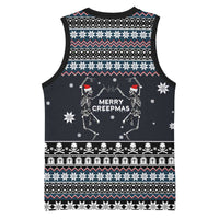Skeleton Merry Creepmas Christmas Basketball Jersey Xmas Holiday Patterns - Wonder Print Shop
