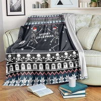 Skeleton Merry Creepmas Christmas Blanket Xmas Holiday Patterns - Wonder Print Shop