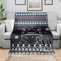 Skeleton Merry Creepmas Christmas Blanket Xmas Holiday Patterns - Wonder Print Shop
