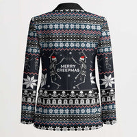 Skeleton Merry Creepmas Christmas Blazer Xmas Holiday Patterns - Wonder Print Shop