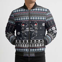 Skeleton Merry Creepmas Christmas Bomber Puffer Jacket Xmas Holiday Patterns - Wonder Print Shop