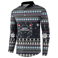 Skeleton Merry Creepmas Christmas Button Sweatshirt Xmas Holiday Patterns - Wonder Print Shop