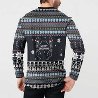 Skeleton Merry Creepmas Christmas Button Sweatshirt Xmas Holiday Patterns - Wonder Print Shop