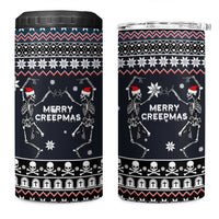 Skeleton Merry Creepmas Christmas 4 in 1 Can Cooler Tumbler Xmas Holiday Patterns - Wonder Print Shop